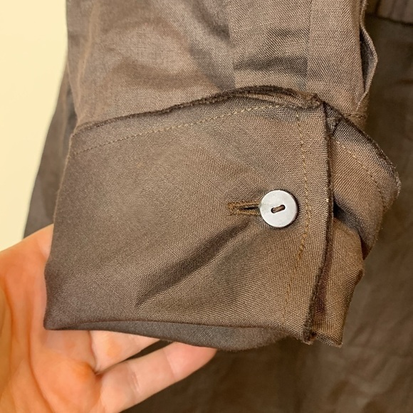 DUŠAN Brown 100% Bamboo Lightweight Oversized Made In Italy Maxi Shirt Dress L - Picture 7 of 15